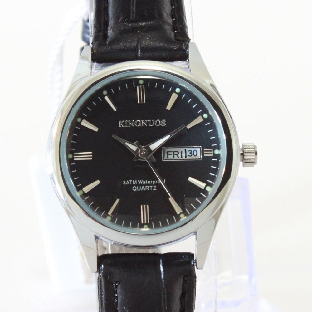Women's Contemporary Dress Watch Silver Tone Case Black Strap 28mm - Picture 6 of 11